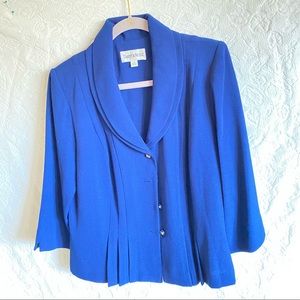 Royal blue skirt suit, size 12.